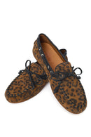 Kadın Leopar Desenli Süet Deri Loafer | Derimod