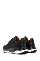 Erkek Siyah Bağcıklı Deri Sneaker | Derimod