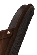 Woman Brown Suede Mule Slipper | Derimod