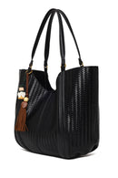 Woman Black Accessorized Printed Shoulder Bag | Derimod