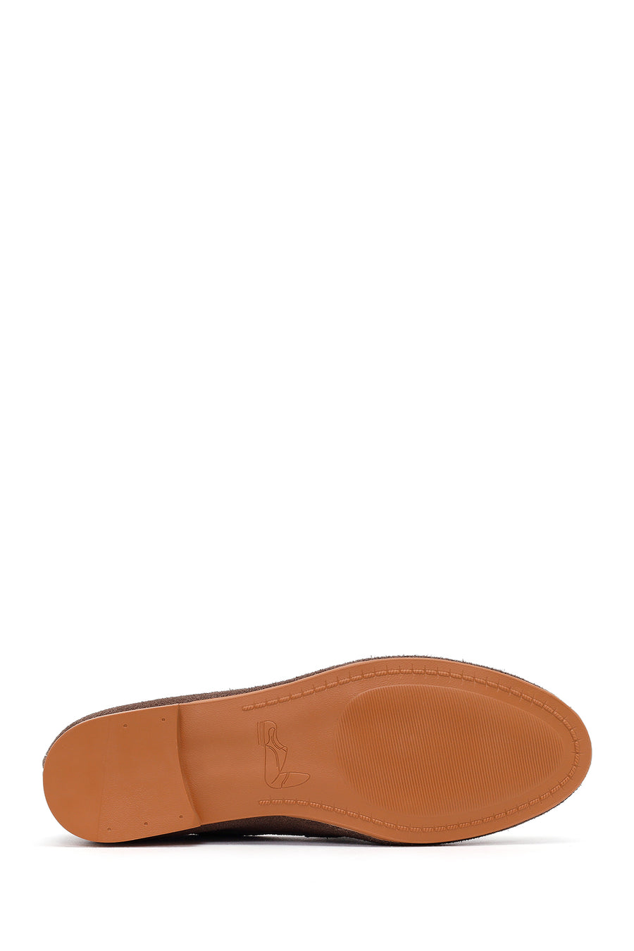 Kadın Vizon Tokalı Süet Deri Maskülen Loafer