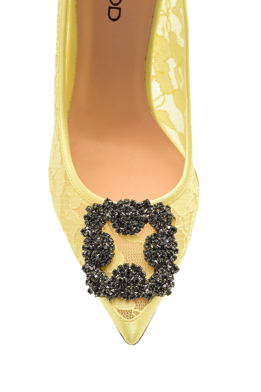 Women's Stone Detailed Lace Leather Stiletto
