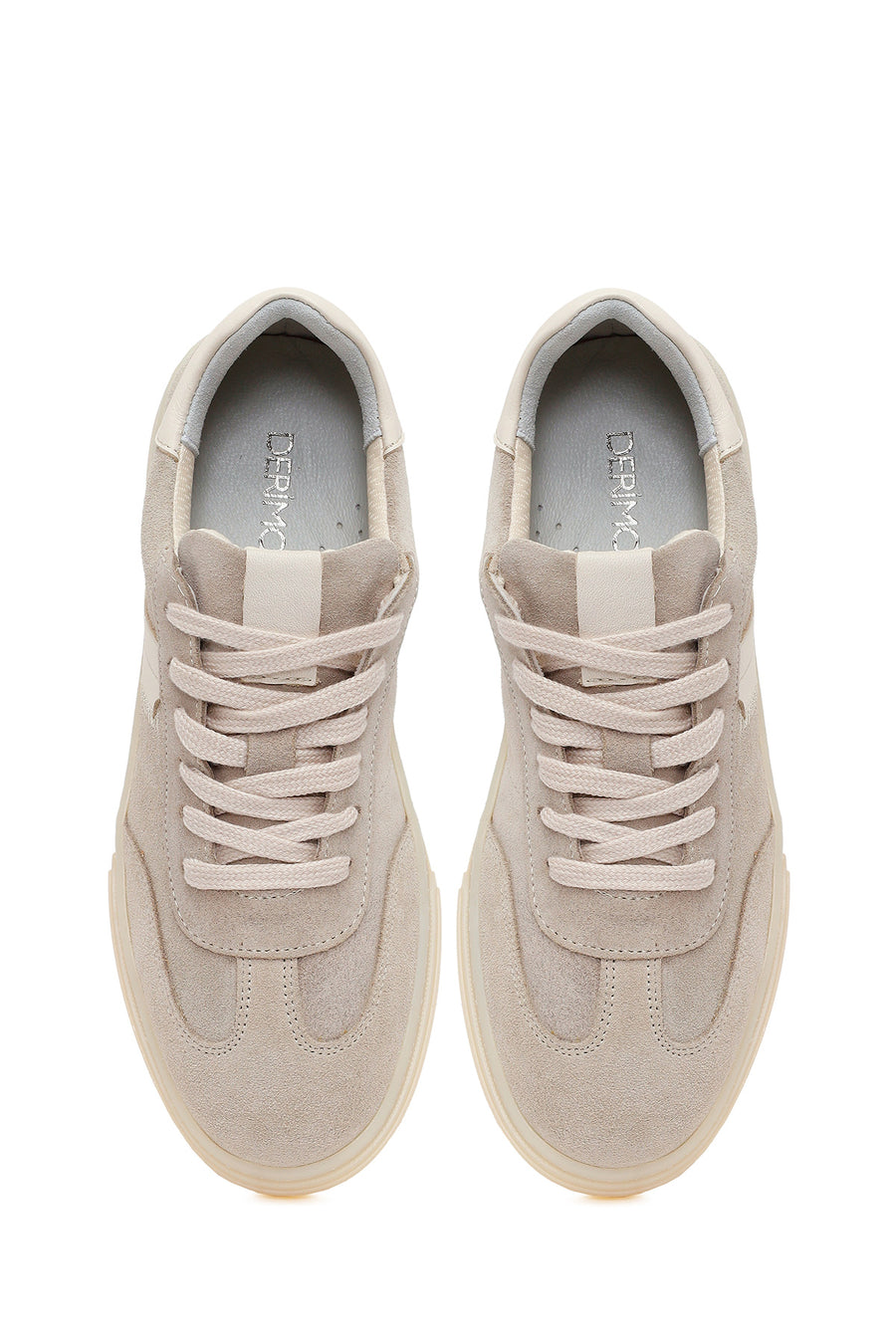 Kadın Bej Bağcıklı Süet Deri Sneaker