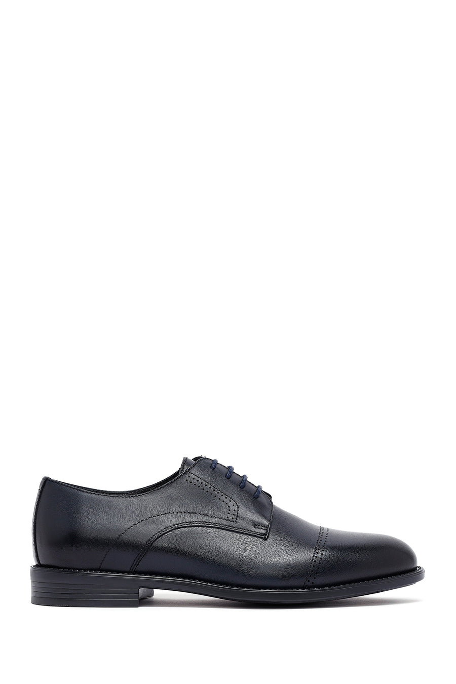 Men's Navy Blue Lace-Up Leather Classic Shoes 25SFD621218 | Derimod