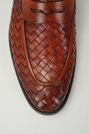 Braided Men's Leather Loafer | Derimod