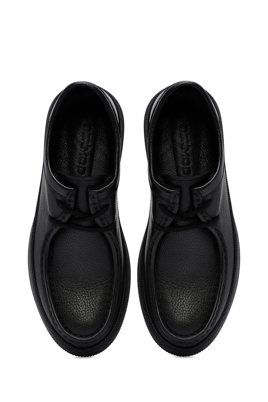 Male Black Lace-up Leather Casual Shoes