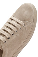 Women's Beige Lace-Up Suede Leather Sneaker | Derimod