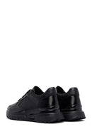Erkek Siyah Bağcıklı Deri Casual Sneaker | Derimod