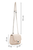 Women's Cream Long Strap Straw Crossbody Bag | Derimod
