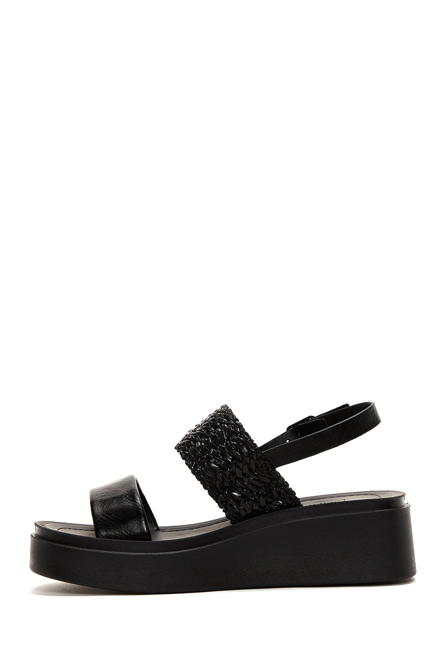 Women's Black Thick Soled Sandals