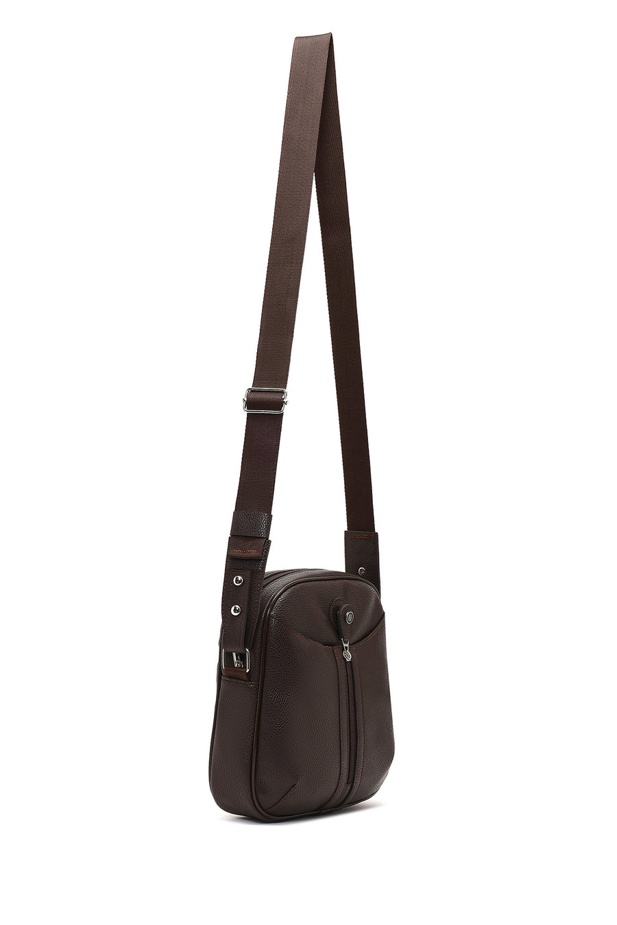 Men's Brown Long Strap Crossbody Bag