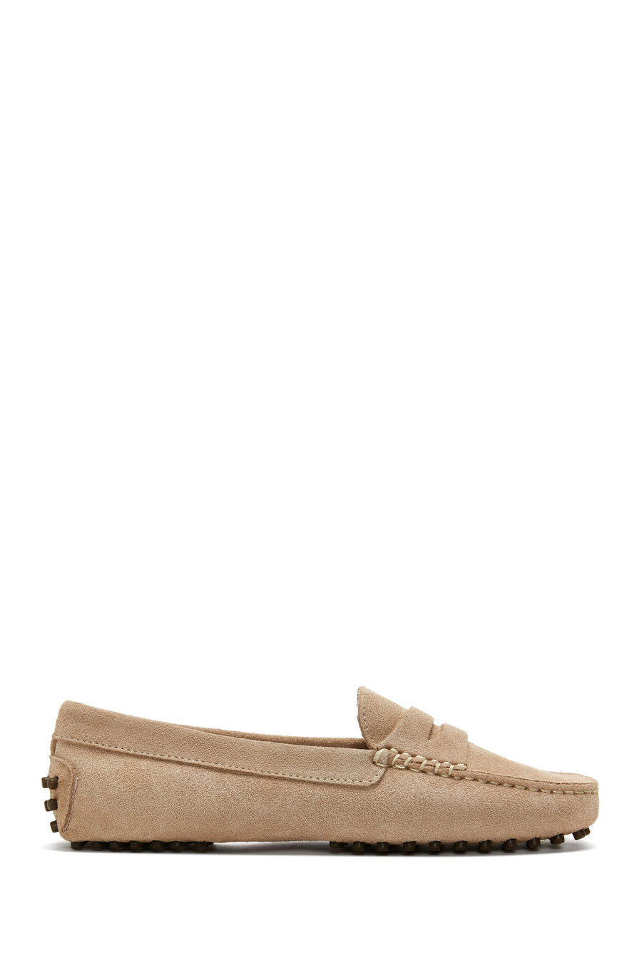Kadın Bej Süet Deri Loafer 25SFD290310 | Derimod