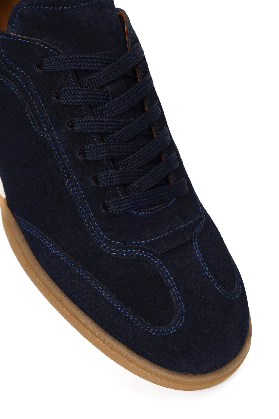 Erkek Lacivert Bağcıklı Süet Deri Sneaker