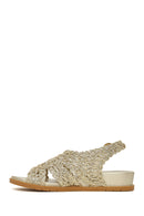 Woman Gold Metallic Sandal | Derimod