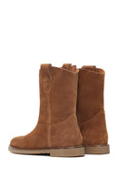 Women's Tan Suede Leather Casual Boots | Derimod