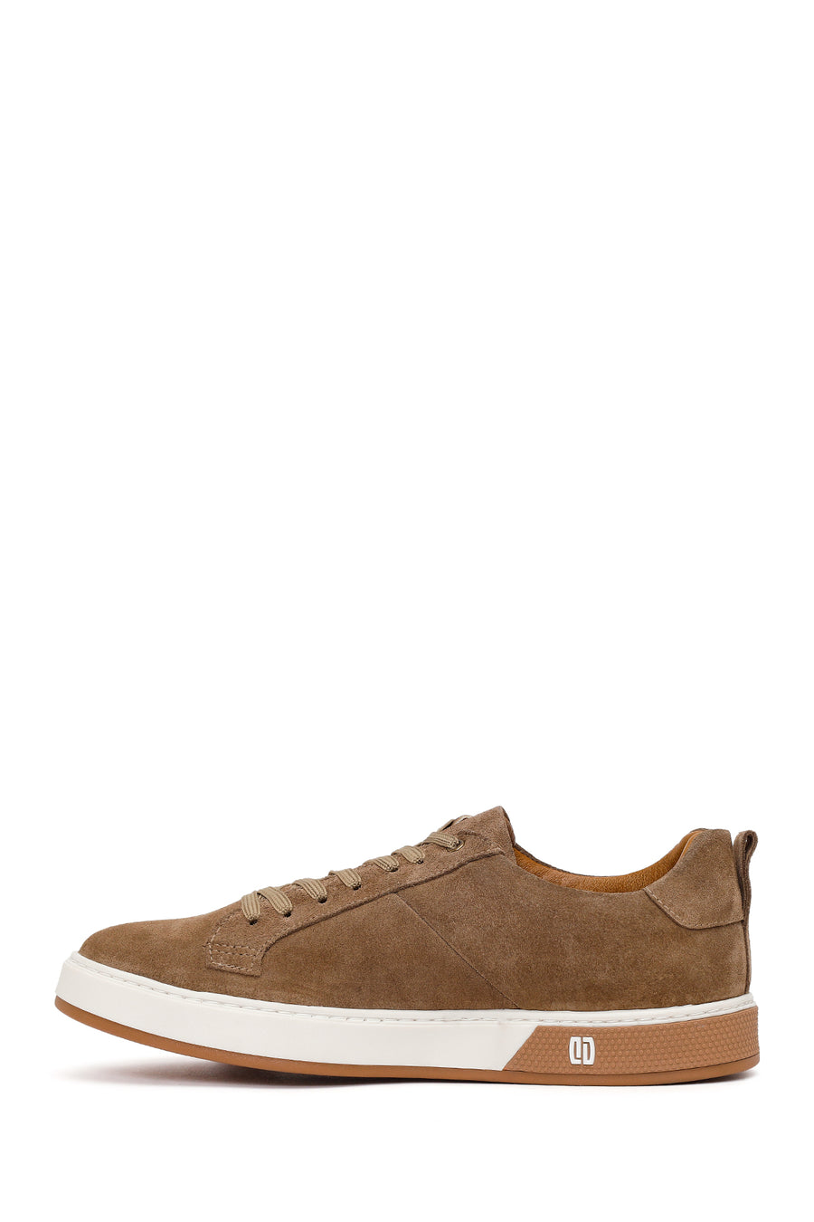 Erkek Bej Bağcıklı Süet Deri Sneaker