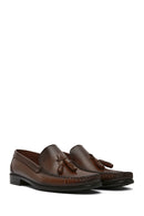 Men's Brown Tasseled Leather Casual Loafer | Derimod
