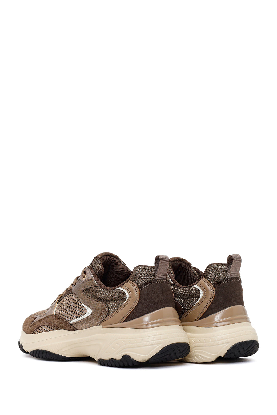 Kadın Bronz Bağcıklı Kalın Tabanlı Sneaker