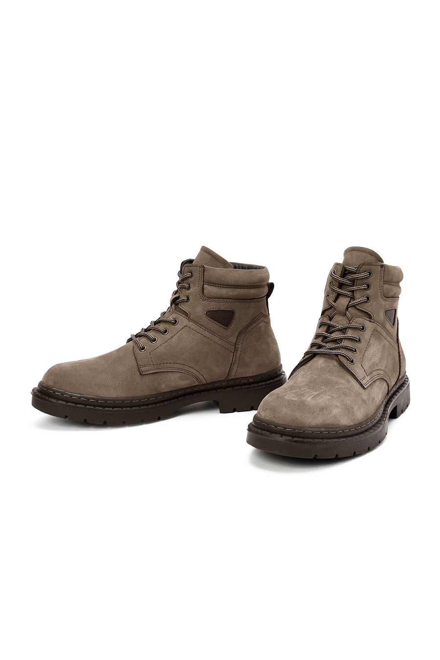 Men's Mink Lace-Up Nubuck Leather Casual Boots