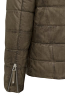 Wermer Men's Khaki Hooded Leather Jacket | Derimod