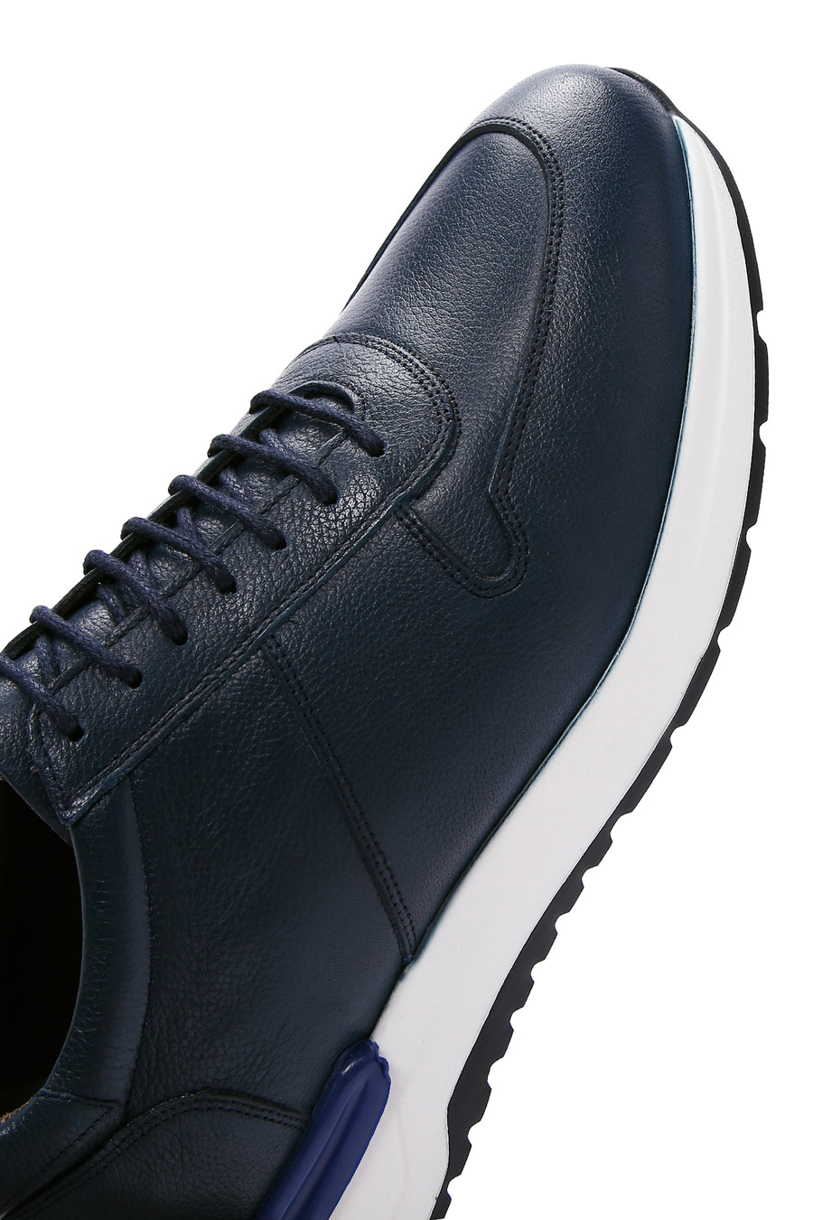 Erkek Lacivert Deri Sneaker