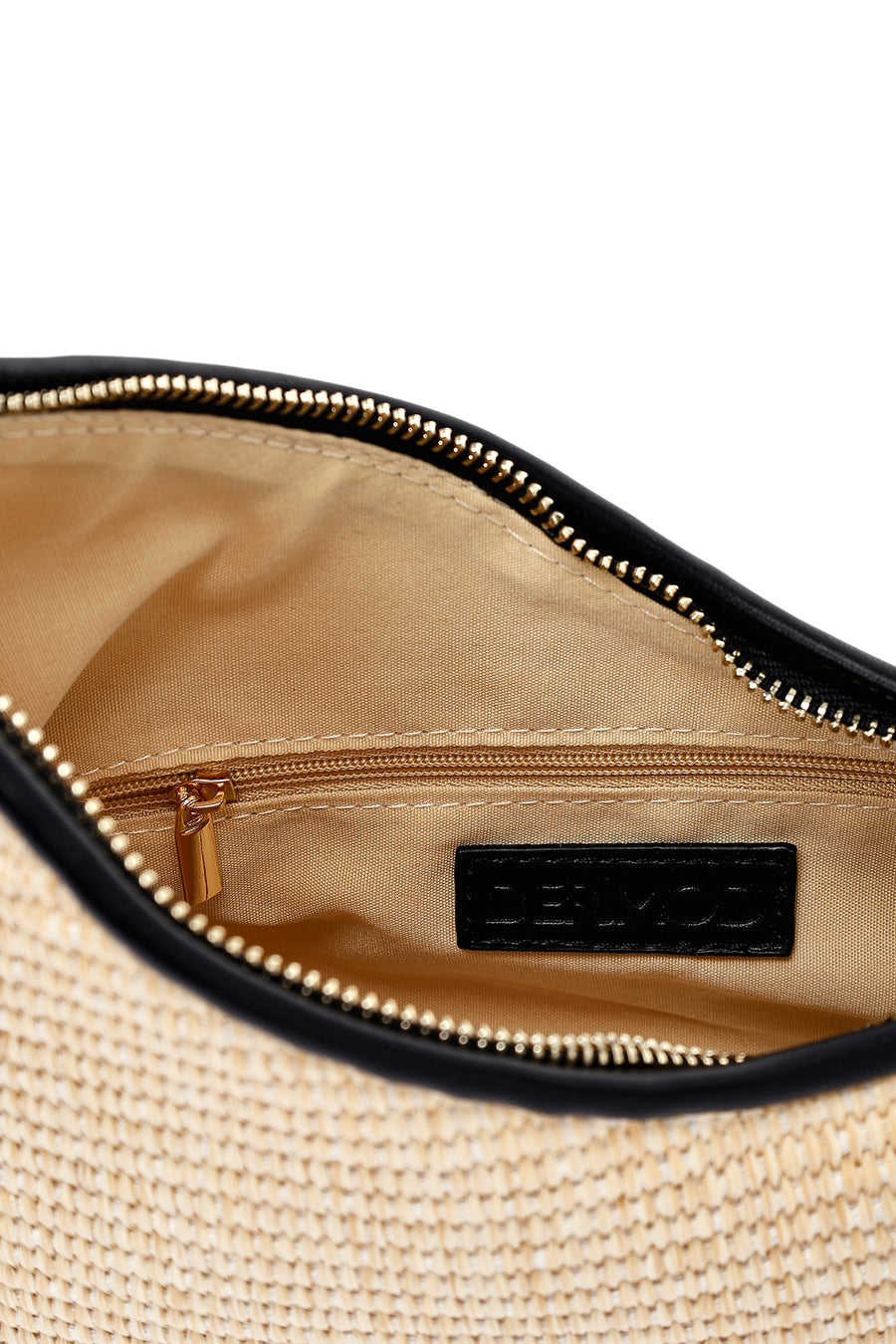 Woman Cream Charm-Embellished Straw Shoulder Bag