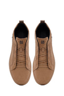 Erkek Vizon Bağcıklı Nubuk Deri Sneaker | Derimod