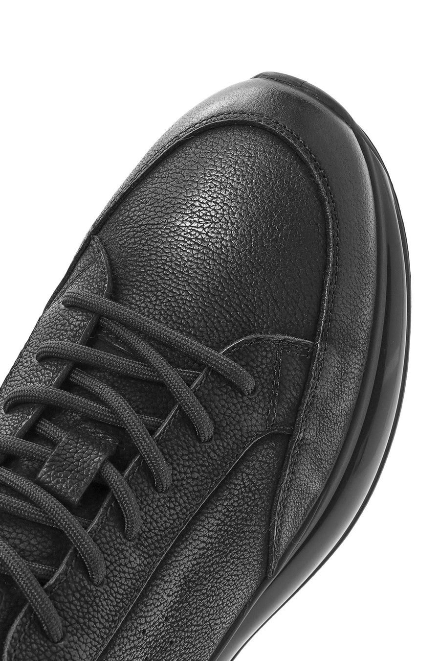 Erkek Siyah Bağcıklı Nubuk Deri Sneaker