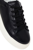 Erkek Siyah Bağcıklı Deri Sneaker | Derimod