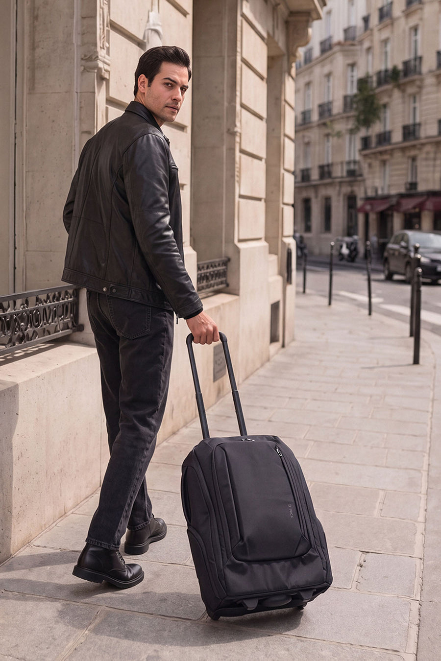 D-Pack Male Black Fabric Mini Suitcase