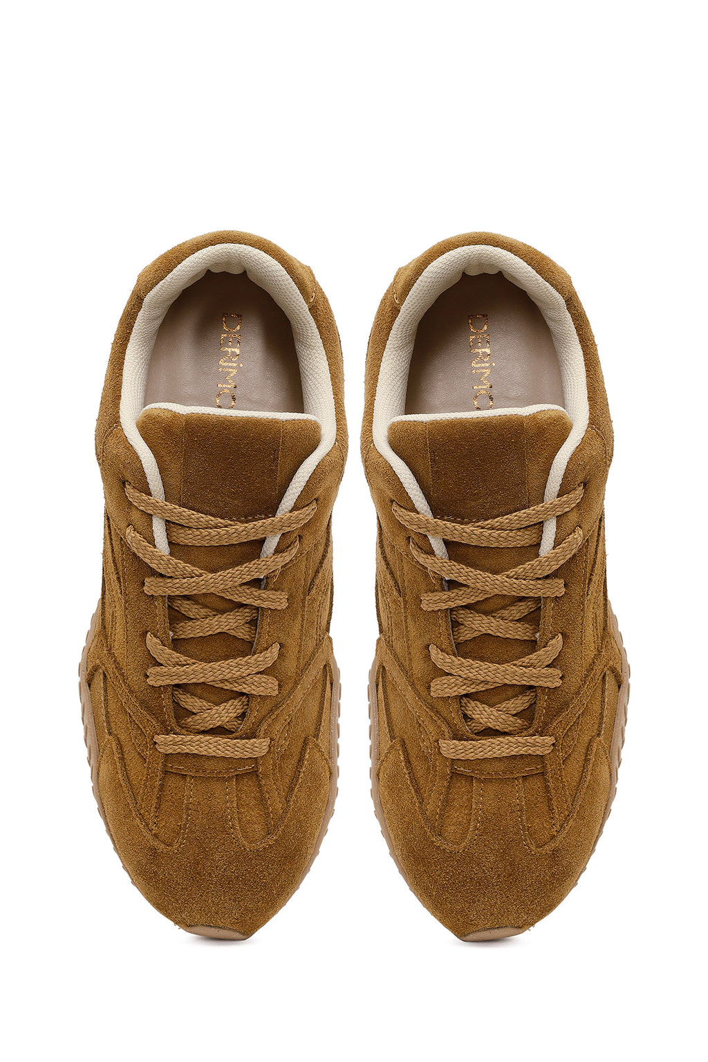 Kadın Camel Bağcıklı Süet Deri Sneaker