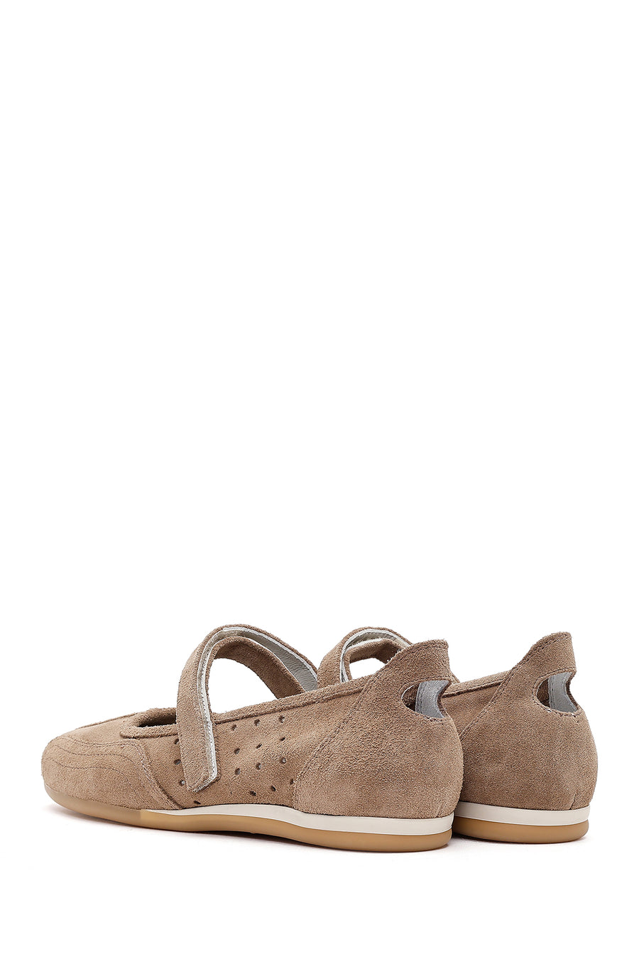 Women's Mink Banded Suede Leather Ballerinas