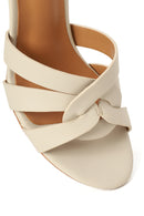 Woman Cream Ankle-Buckle Chunky-Heel Sandals | Derimod