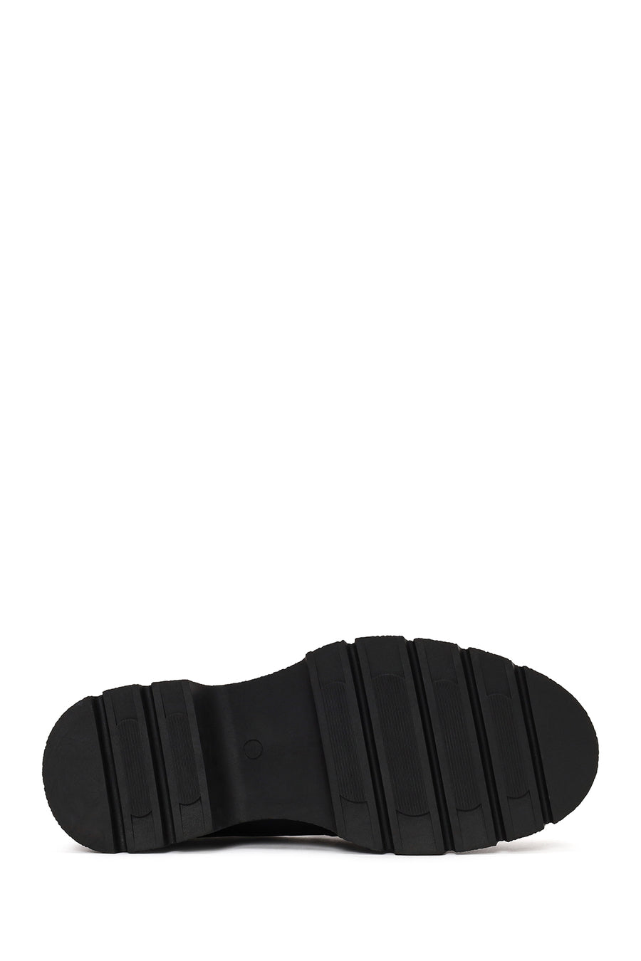 Kadın Siyah Kalın Tabanlı Deri Maskülen Loafer