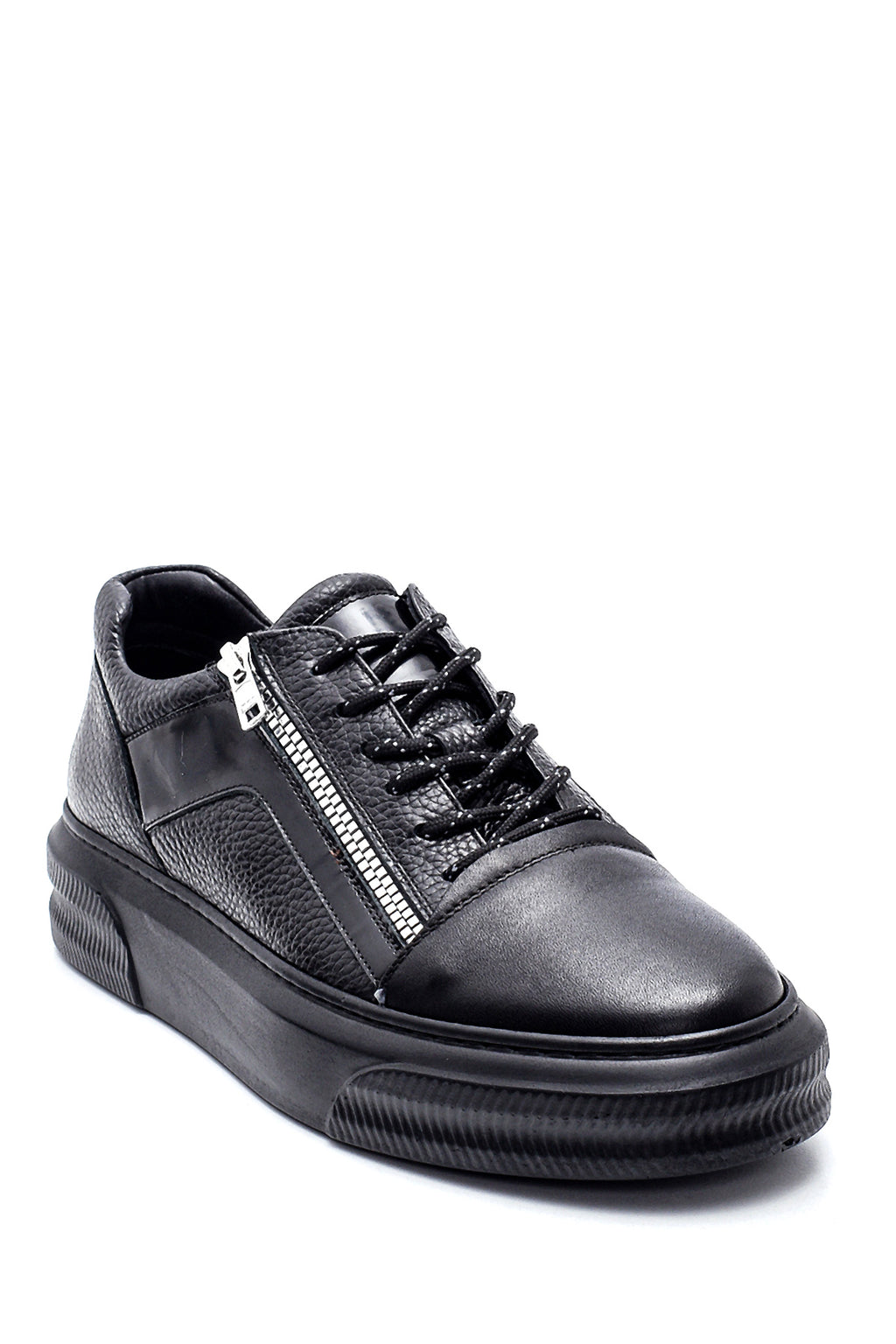 Erkek Deri Fermuar Detaylı Sneaker