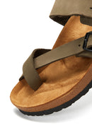 Men's Leather Double Buckle Slippers | Derimod