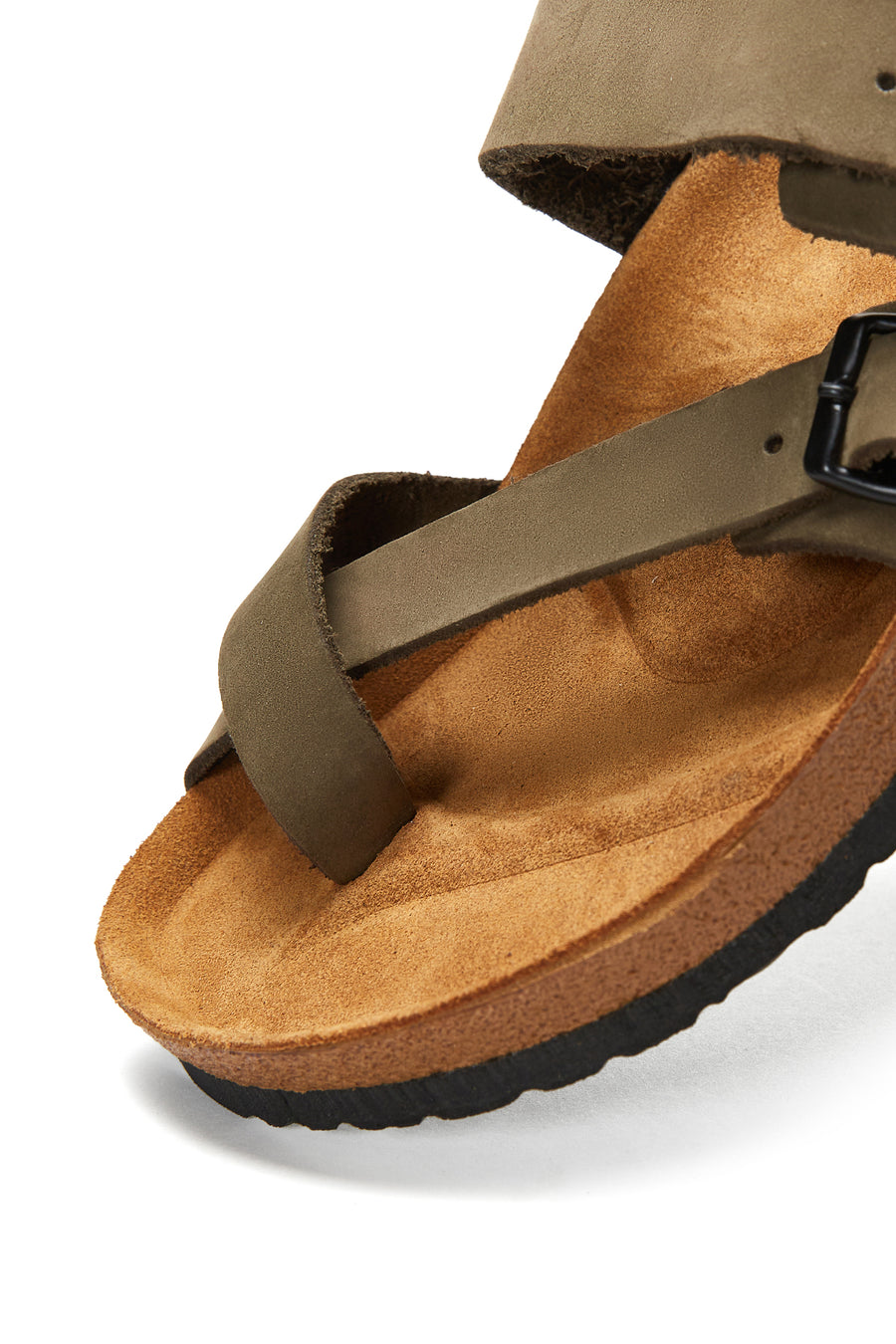 Men's Leather Double Buckle Slippers