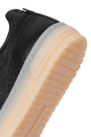 Kadın Siyah Bağcıklı Deri Sneaker | Derimod
