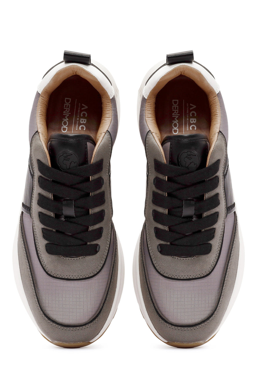 ACBC x Derimod Men's Grey Lace-Up Sneakers