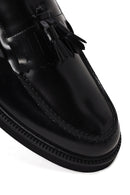Male Black Tasselled Leather Loafer | Derimod
