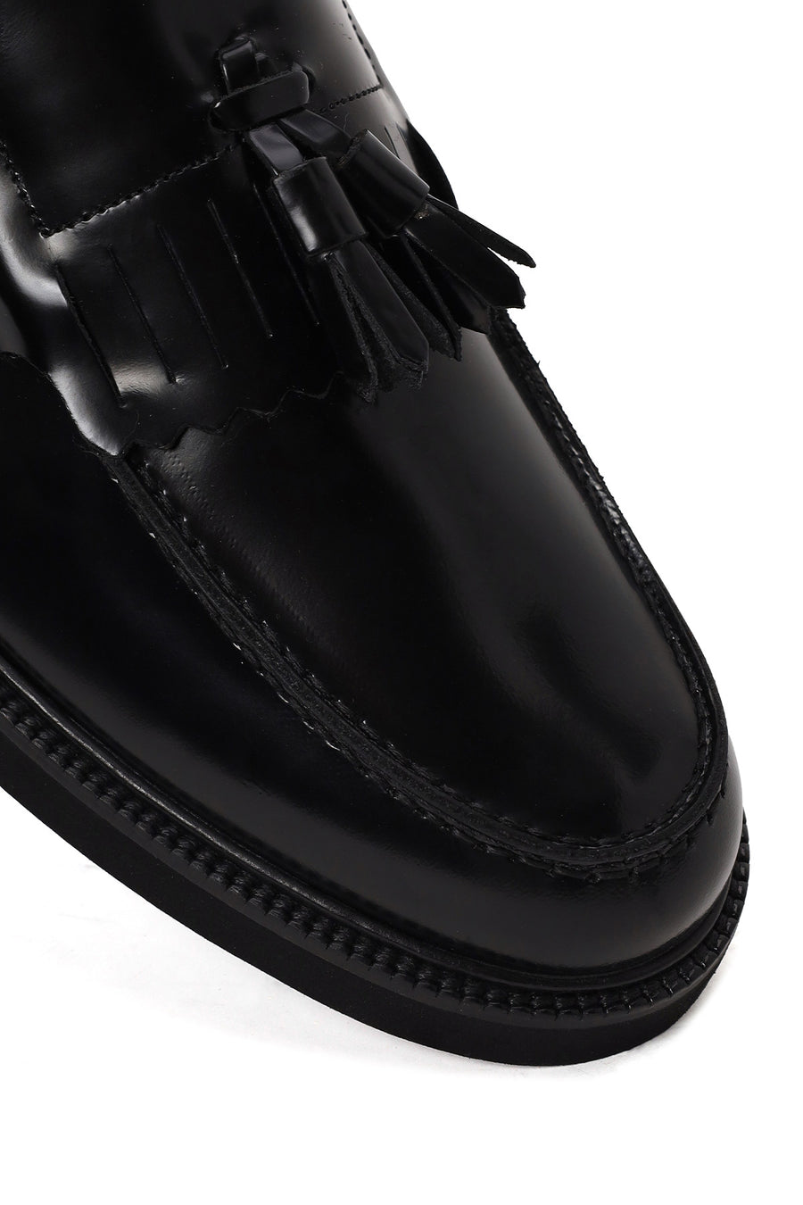 Male Black Tasselled Leather Loafer