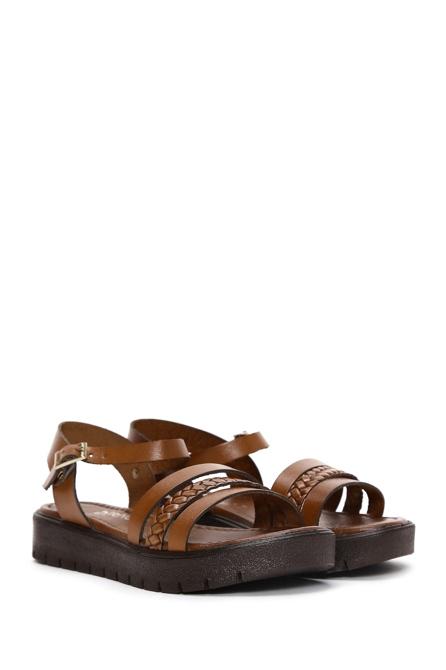 Women's Tan Ankle Strap Leather Bodrum Sandals