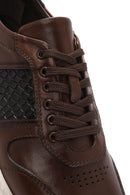 Erkek Taba Bağcıklı Deri Casual Sneaker | Derimod