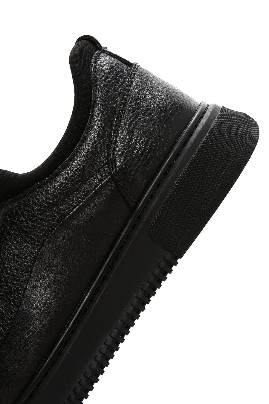 Erkek Siyah Bağcıklı Deri Sneaker