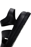 Women's Black Leather Comfort Sandals | Derimod