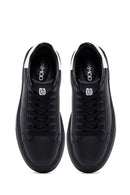 Erkek Siyah Bağcıklı Kalın Tabanlı Sneaker | Derimod
