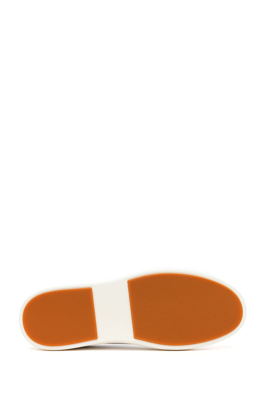 Erkek Beyaz Bağcıklı Deri Sneaker