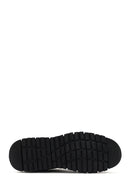 Erkek Siyah Bağcıklı Deri Casual Sneaker | Derimod