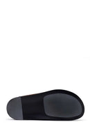 Women's Brown Patterned Suede Leather Slippers | Derimod