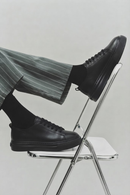 Male Black Lace-Up Thick-Soled Leather Sneaker | Derimod
